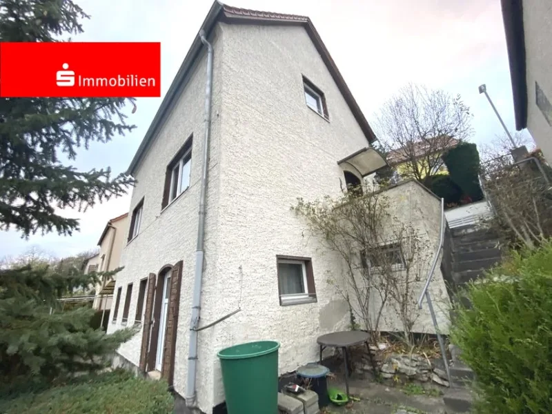 Hausrückansicht - Haus kaufen in Jena - * Selbst Wohnträume realisieren – Wohnen mit Ausblick ins Saaletal *