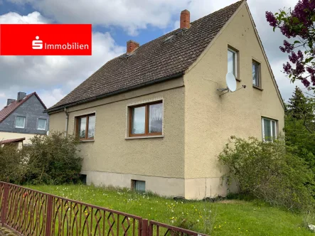 West/Südansicht - Haus kaufen in Sömmerda - „Landidylle mit Potenzial:  Einfamilienhaus sucht Familie!“ 