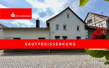 Straßenansicht - Haus kaufen in Zimmernsupra - Entfliehen Sie dem Lärm der Großstadt. Einfamilienhaus im ländlichen Idyll, vor den Toren Erfurts.