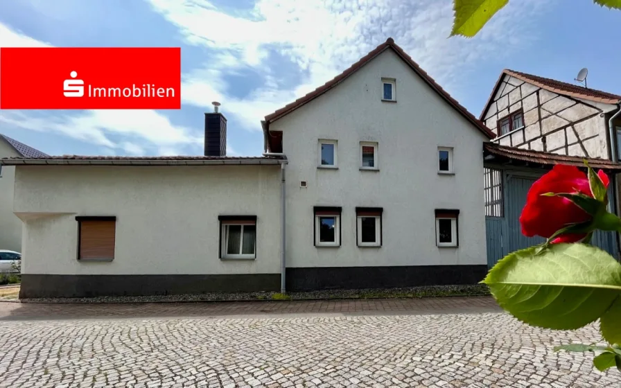 Straßenansicht - Haus kaufen in Zimmernsupra - Entfliehen Sie dem Lärm der Großstadt. Einfamilienhaus im ländlichen Idyll, vor den Toren Erfurts.