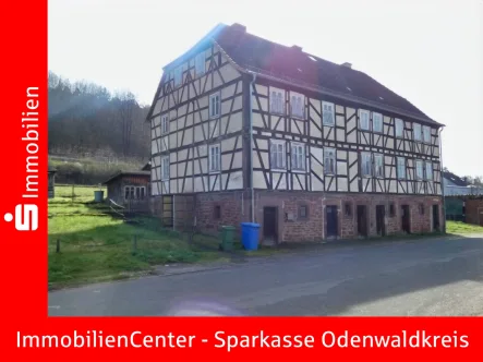 Ansicht Nord-West - Haus kaufen in Michelstadt - Sonderabschreibung Denkmalschutz! Sanierungsbedürtiges Kulturdenkmal in Michelstadt