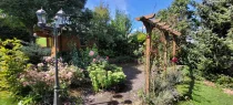 Terrasse bei Gartenhaus