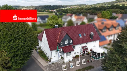 Ansicht von oben - Gastgewerbe/Hotel kaufen in Frankenau - Restaurant und Pension Adriana in Frankenau-Dainrode – Ein Juwel der Gastlichkeit