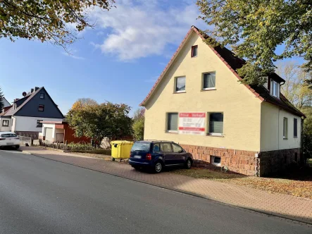 Hausansicht von der Straße - Haus kaufen in Gemünden - Kapitalanlage oder Eigennutzung - eine besondere Immobilie am Stadtrand