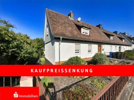 Außenansicht - Haus kaufen in Sontra - Gepflegtes Reihenendhaus mit viel Platz und großem Garten