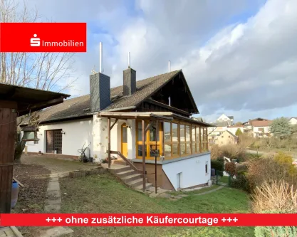 Gartenansicht - Haus kaufen in Wetzlar - Feldrandlage mit Aussicht!