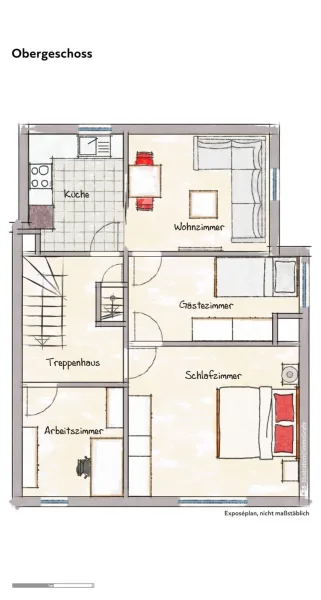 Grundriss Obergeschoss, beispielhaft