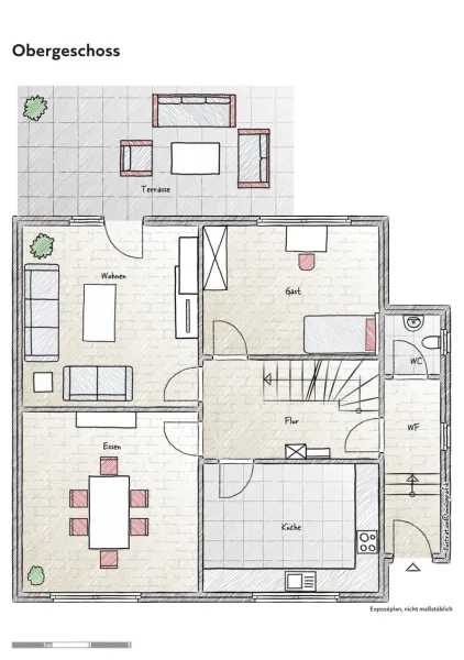 Grundriss Erdgeschoss, beispielhaft