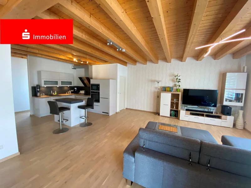 Wohnzimmer  - Wohnung kaufen in Einhausen - Moderne Maisonettewohnung - ruhige Lage, Balkon, Dachterrasse + schöner Ausblick