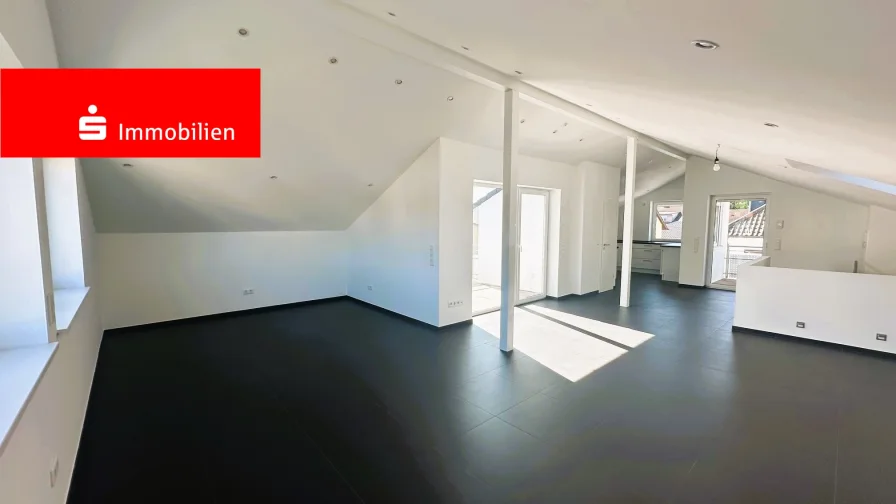Wohnzimmer - Wohnung kaufen in Bensheim - Moderne Maisonettewohnung mit Balkonen + Dachterrasse im 2 Familienhaus