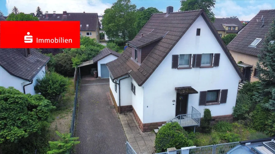 Außenansicht - Haus kaufen in Bensheim - Freistehendes Einfamilienhaus mit Gartenoase in Auerbach