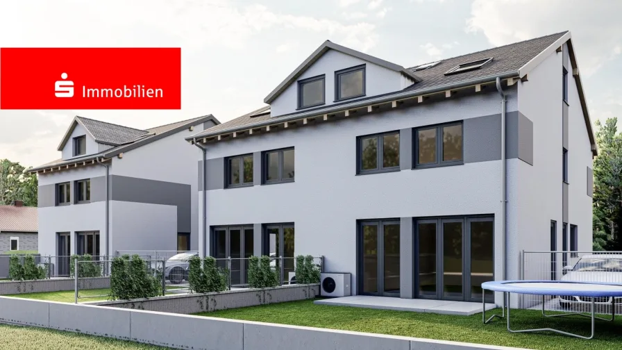 Gartenansicht - Haus kaufen in Lampertheim - Energieeffiziente Doppelhaushälfte in Lampertheim-Hofheim