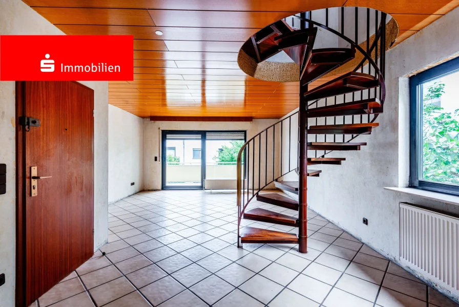 Wohn-/Essbereich 2. Obergeschoss - Wohnung kaufen in Rödermark - Rödermark-Urberach: Helle Maisonettewohnung mit vier Balkonen & PKW-Tiefgaragenplatz!