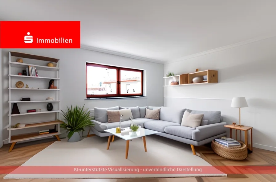 Wohnzimmer - Wohnung kaufen in Frankfurt - Frankfurt-Nied: Frisch modernisierte Zweizimmerwohnung!