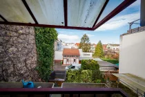 Ausblick vom Balkon im Obergeschoss