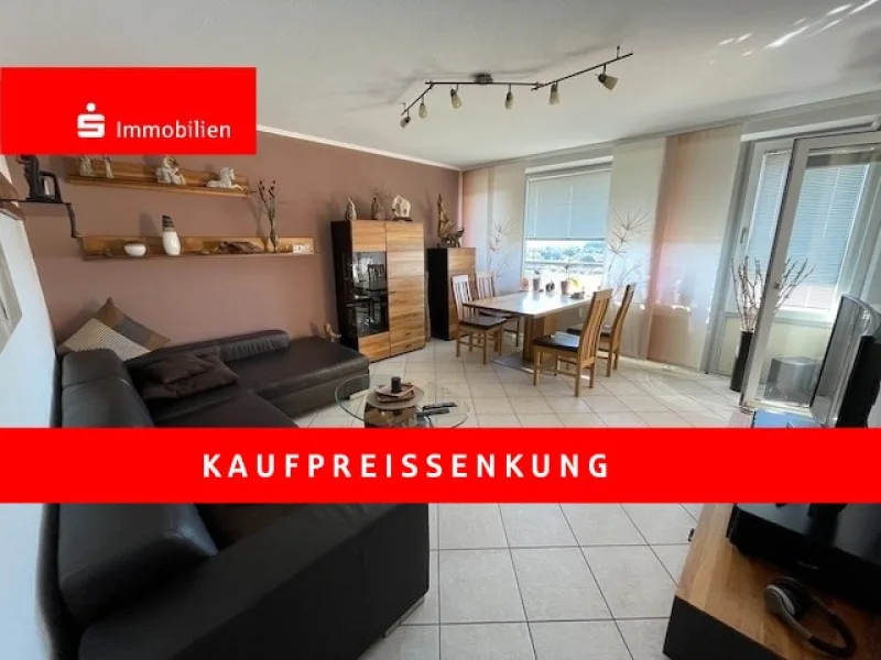 Wohnzimmer - Wohnung kaufen in Obertshausen - Sanierte 3-Zimmer-Wohnung mit großem Balkon