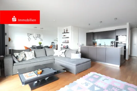 Wohnbereich - Wohnung kaufen in Frankfurt - Modern Living: Stilvolle 3-Zimmerwohnung in energieeffizienter Bauweise