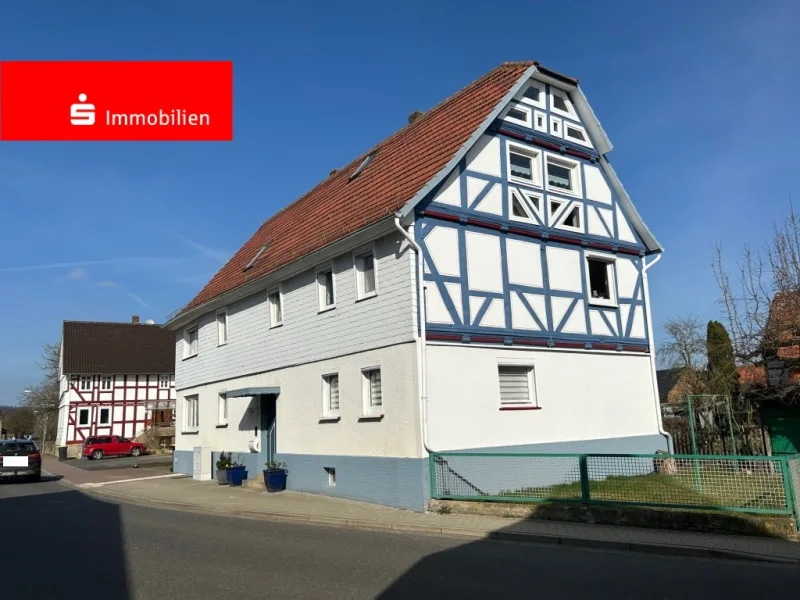 Seitenansicht - Haus kaufen in Frielendorf - Hier wurde tolle Vorarbeit geleistet! Ein/Zweifamilienhaus mit individuellem Charme!