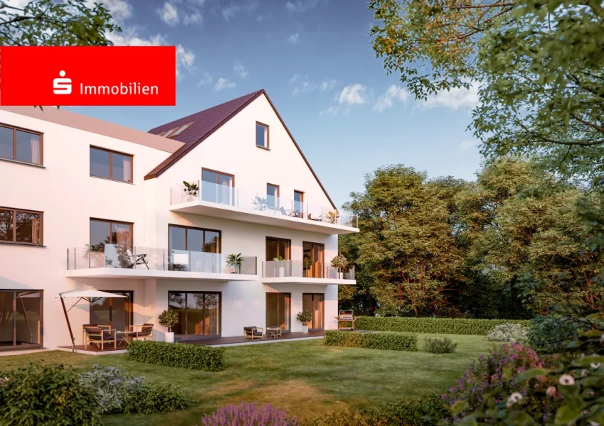 Ansicht Gartenseite - Wohnung kaufen in Seligenstadt - Ein Traum! Neubauprojekt mit herrlichem Garten - zentrumsnah