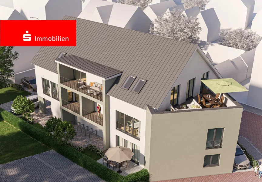 Birdview Südostseite - Wohnung kaufen in Hainburg - Mitten im Leben - Neubauprojekt im verkehrsberuhigten Ortskern