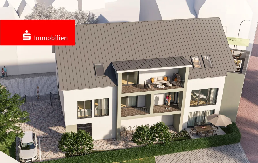 Birdview Südseite - Wohnung kaufen in Hainburg - Mitten im Leben - Neubauprojekt im verkehrsberuhigten Ortskern