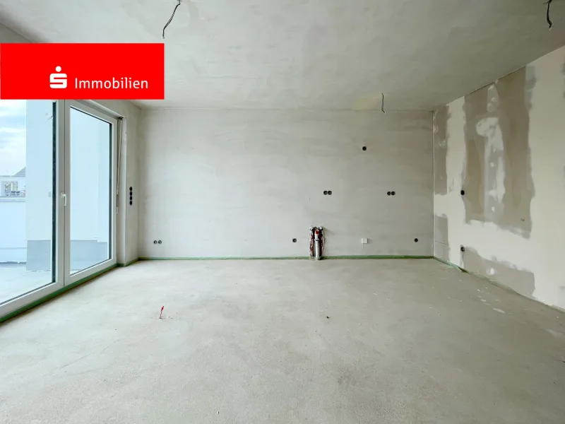 Offener Wohn-Essbereich - Wohnung kaufen in Hainburg - Dachgeschoss Neubau mit großer Loggia
