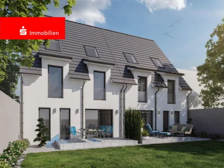 Rückseite Terrasse -Visualisierung- - Haus kaufen in Rodgau - Das können Sie sich leisten! Neubau - Doppelhaushälfte in ruhiger Lage!