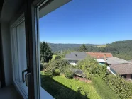 Toller Ausblick vom Schlafzimmer über Dächer und Wälder