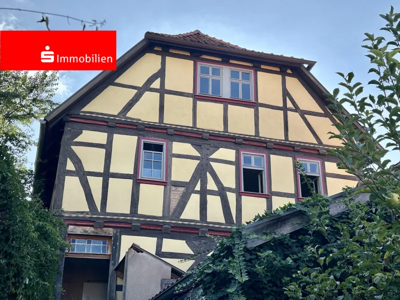 Ansicht Straße - Haus kaufen in Treffurt - Historisches Fachwerkhaus in Treffurt