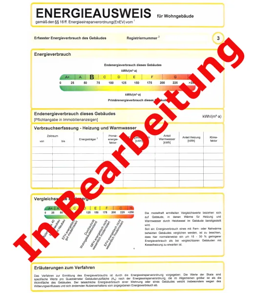 Energieausweis in Bearbeitung