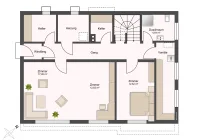 Grundriss Souterrain mit ca. 47 m² Wohnfläche