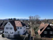 Aussicht auf Alpenpanorama und Teilseesicht