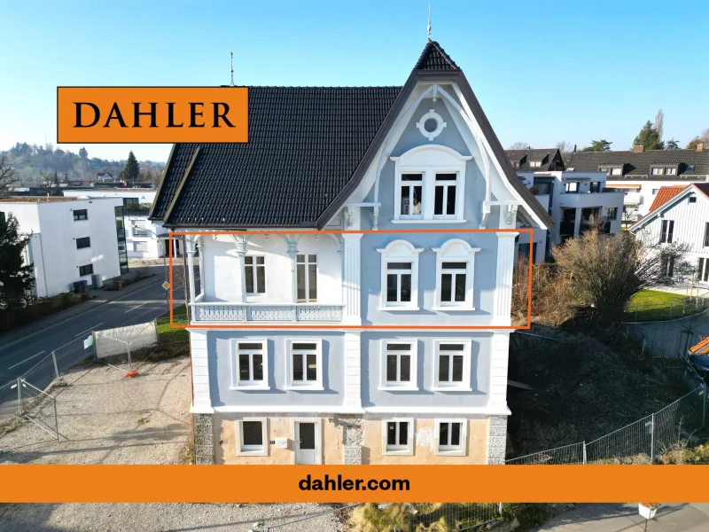 Ansicht Südost - Wohnung kaufen in Lindau (Bodensee) - Traumhafte 2,5-Zimmer-Wohnung mit Berg- und Seeblick in der „Blauen Villa“ (Erstbezug)