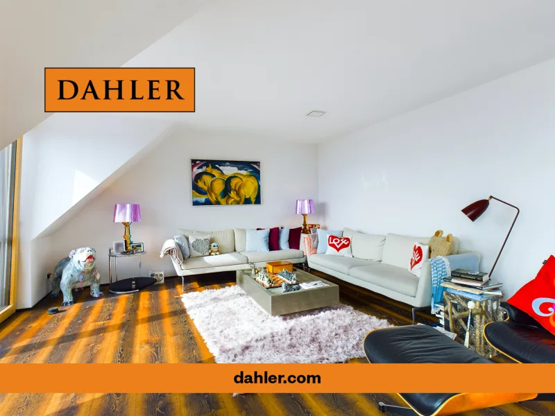 Wohnzimmer - Wohnung kaufen in Lindau - Maisonettewohnung der Extraklasse - luxuriöses Wohnen über Lindau