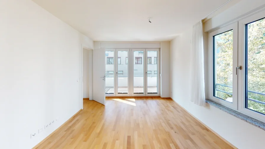 Helles Wohnzimmer - Wohnung kaufen in München - Hochwertige 3-Zimmer-Wohnung  mit Tiefgaragenstellplatzin zentraler Lage von Obergiesing