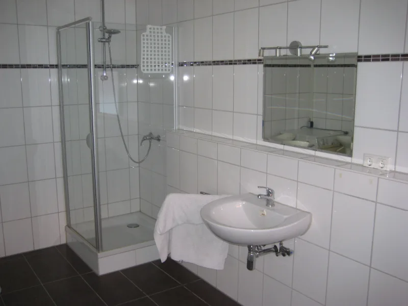 Das Badezimmer mit Dusche