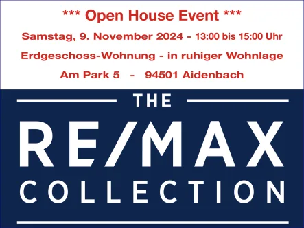 Open House - Am Park 5 - 94501 Aidenbach - Wohnung kaufen in Aidenbach - ***   Open House Event   ***Samstag, den 09.11.2024 von 13:00 bis 15:00 Uhr!Charmante Erdgeschoss-Wohnung