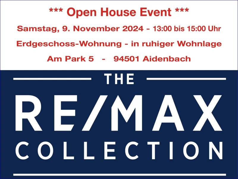 Open House - Am Park 5 - 94501 Aidenbach - Wohnung kaufen in Aidenbach - ***   Open House Event   ***Samstag, den 09.11.2024 von 13:00 bis 15:00 Uhr!Charmante Erdgeschoss-Wohnung