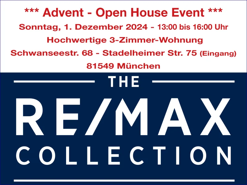 Advent - Open House Event - _Schwanseestr. 68 - Stadelheimer Str. 75 - Wohnung kaufen in München - ***   Open House Event   ***Sonntag, den 1. Dezember 2024 von 13:00 bis 16:00 Uhr! Hochwertige 3-Zimmer-Wohnung