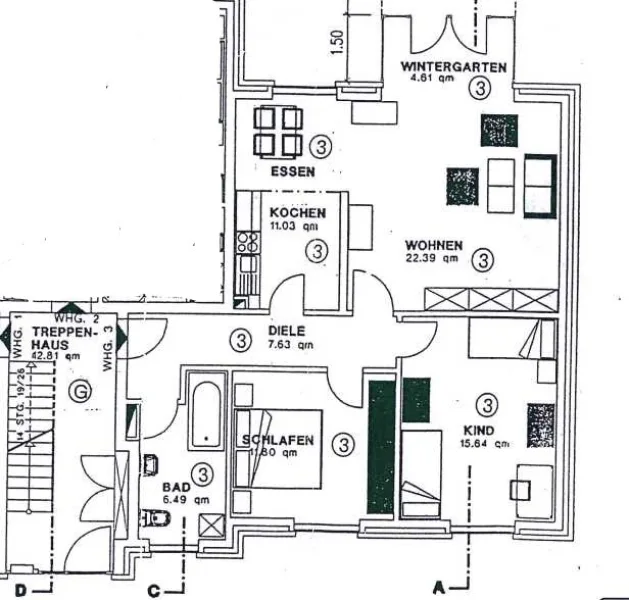 Grundriss Wohnung 3 EGR