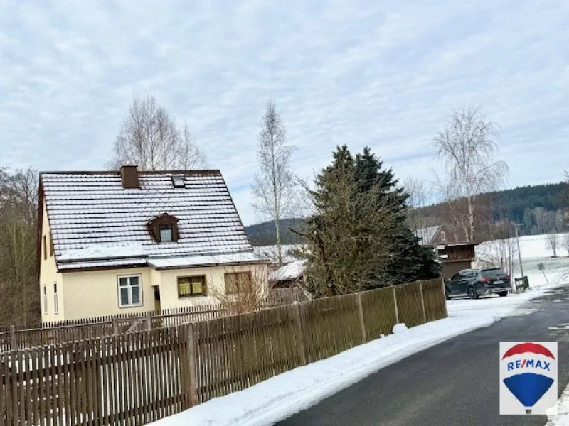 Straßenansicht - Haus kaufen in Tröstau - Freistehendes Einfamilienhaus im Fichtelgebirge