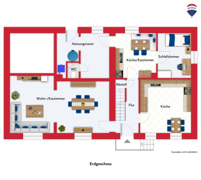 Geräumiges Einfamilienhaus mit Potenzial in Bexbach Erdgeschoss Plan