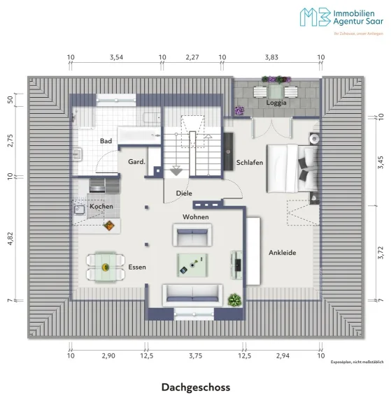 Attraktive Dachgeschosswohnung in Merzig