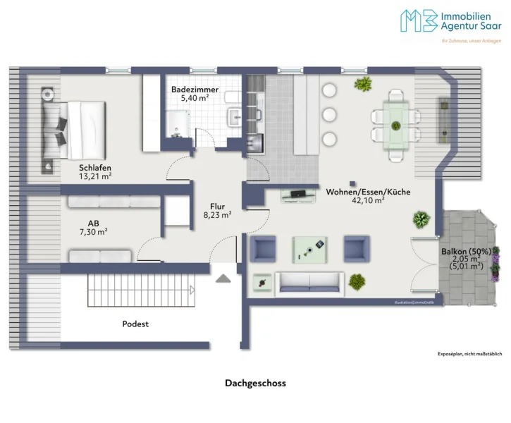 Renovierte Dachgeschosswohnung in Überherrn-Altforweiler