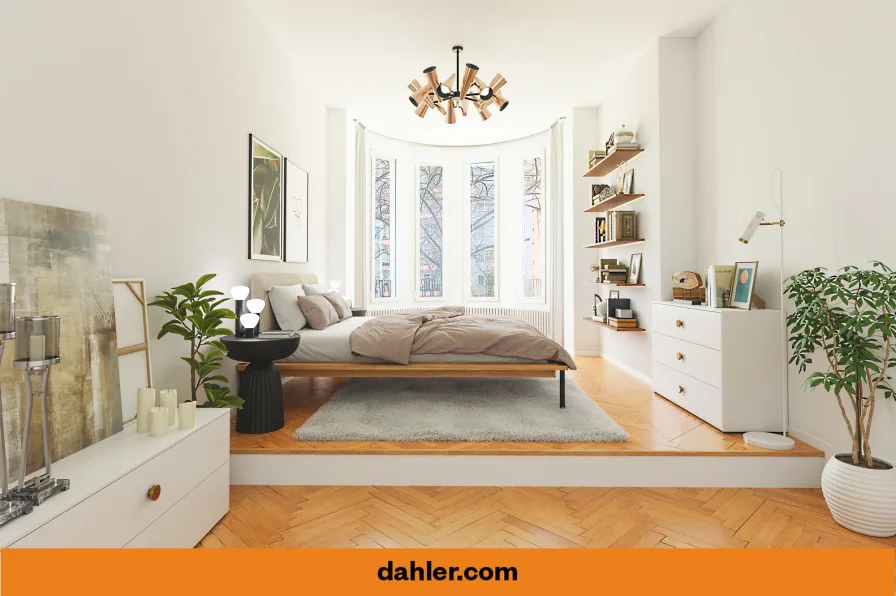 Hauptschlafzimmer Visualisierung - Wohnung kaufen in Berlin / Charlottenburg - Exklusive 6-Zimmer-Wohnung mit modernem Design und atemberaubendem Ambiente