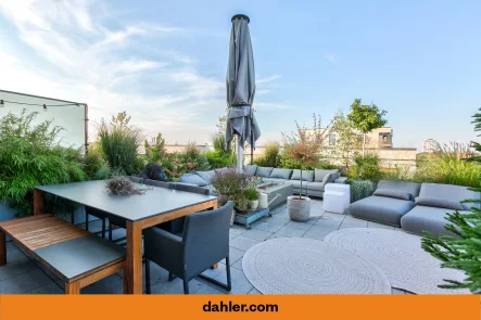 Terrasse - Wohnung kaufen in Berlin / Schmargendorf - Exklusive Designer-Terrassenwohnung mit Panoramablick ins Grüne