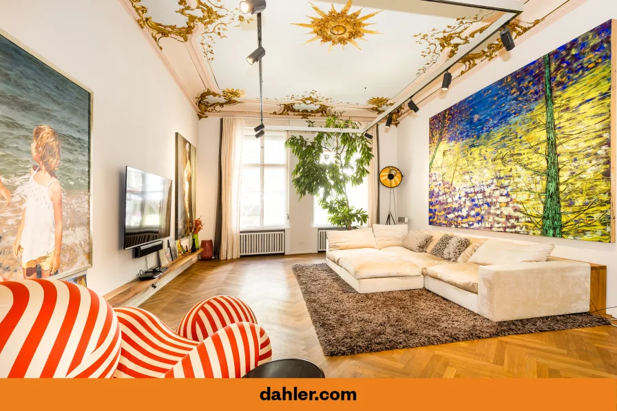 Onlinetitelbild - Wohnung kaufen in Berlin / Charlottenburg - Maisonette-Designwohnung am Savignyplatz mit teilgewerblicher Nutzung im tagesbelichtetem Souterrain