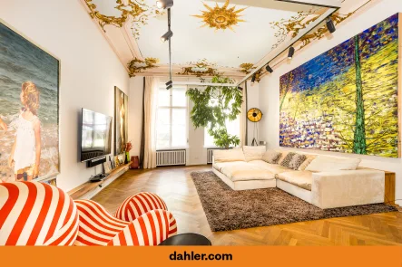 Onlinetitelbild - Wohnung kaufen in Berlin / Charlottenburg - Maisonette-Designwohnung am Savignyplatz mit teilgewerblicher Nutzung im tagesbelichtetem Souterrain