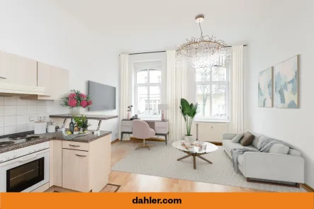 Wohn- und Essbereich - Wohnung kaufen in Berlin / Mitte - Charmantes City-Apartment in Premium Lage