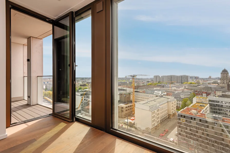 Ausblick vom Schlafzimmer - Wohnung kaufen in Berlin / Mitte - Residieren im "Grandaire" mit atemberaubendem Weitblick